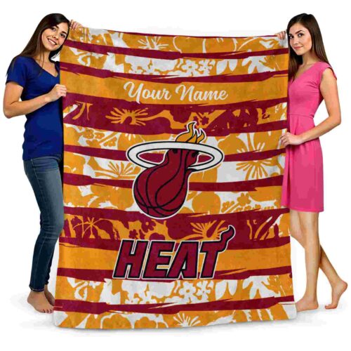 custom miami heat floral stripes red white blanket fashion forward