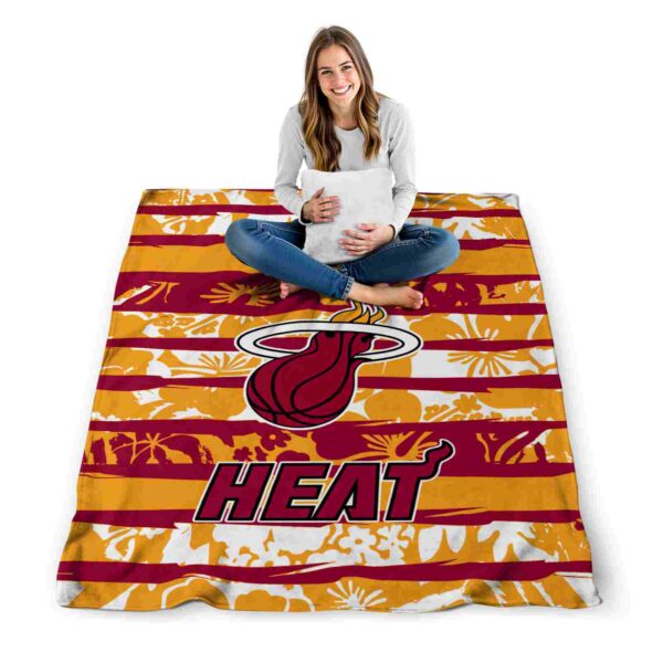 custom miami heat floral stripes red white blanket high quality