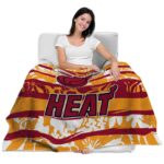 custom miami heat floral stripes red white blanket latest model