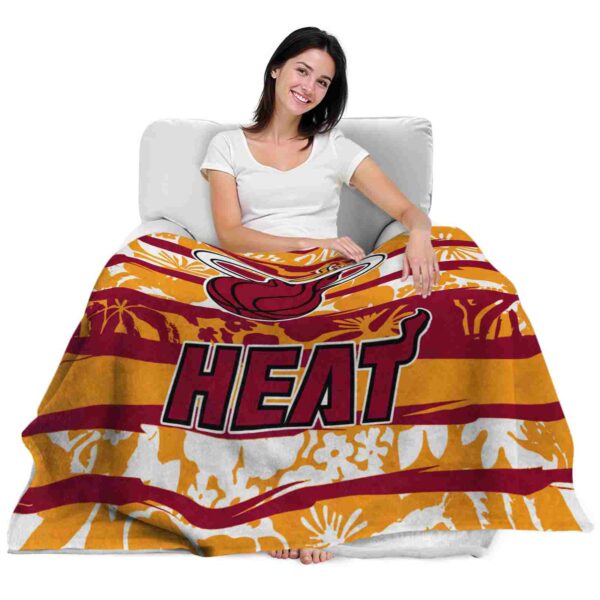custom miami heat floral stripes red white blanket latest model