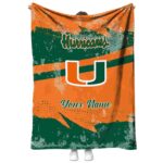 custom miami hurricanes grunge streaks orange blanket best selling