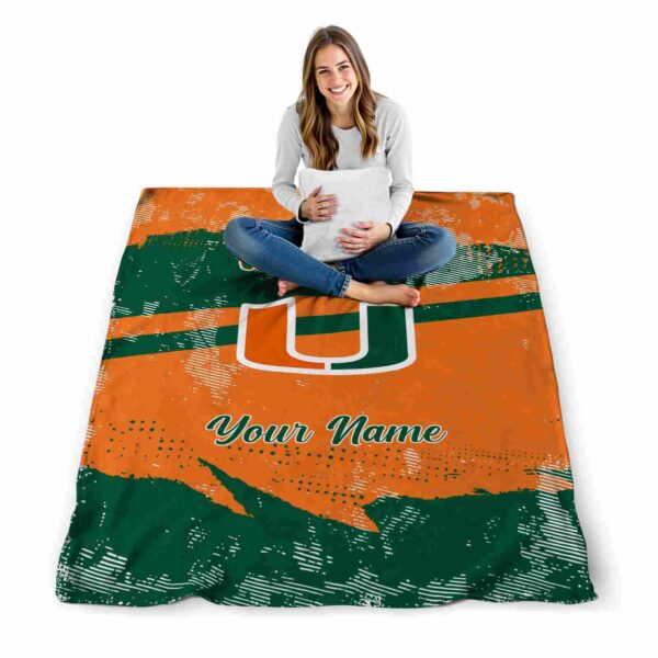 custom miami hurricanes grunge streaks orange blanket high quality