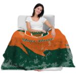 custom miami hurricanes grunge streaks orange blanket latest model