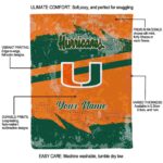 custom miami hurricanes grunge streaks orange blanket new arrival