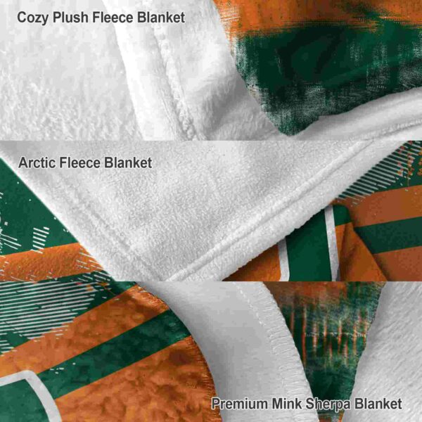 custom miami hurricanes grunge streaks orange blanket premium grade