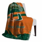 custom miami hurricanes grunge streaks orange blanket top rated