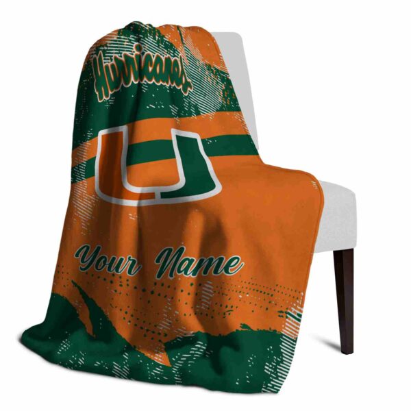 custom miami hurricanes grunge streaks orange blanket top rated