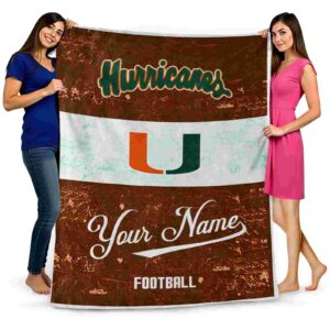 custom miami hurricanes grunge texture orange white blanket fashion forward