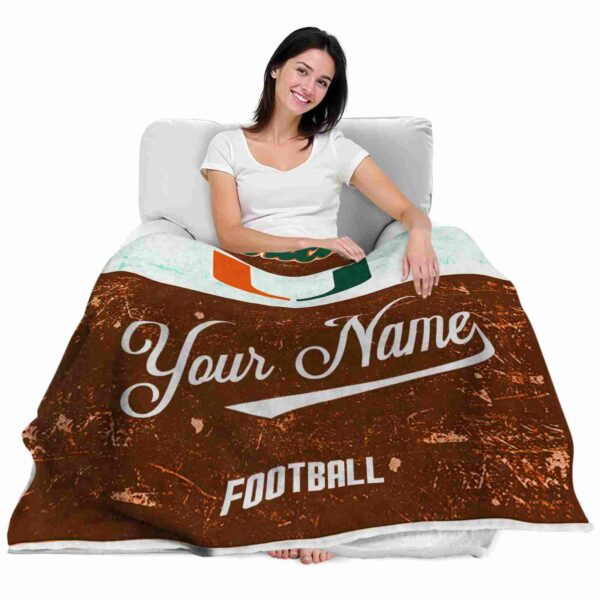 custom miami hurricanes grunge texture orange white blanket latest model