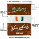 custom miami hurricanes grunge texture orange white blanket new arrival