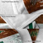 custom miami hurricanes grunge texture orange white blanket premium grade