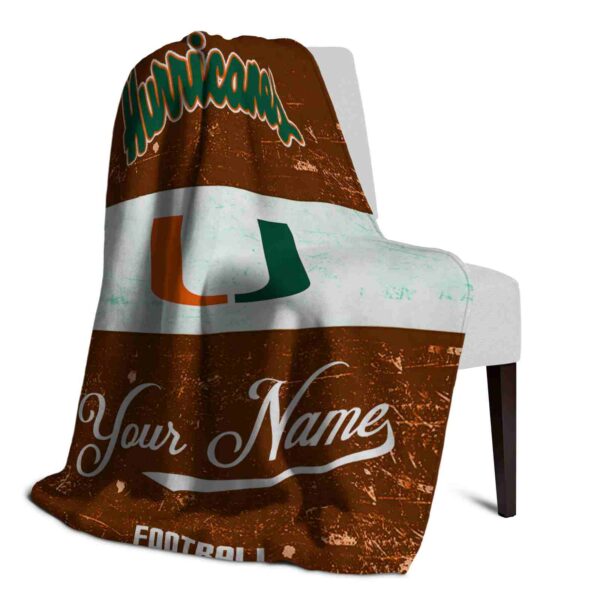 custom miami hurricanes grunge texture orange white blanket top rated