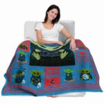 custom miami marlins baby yoda blue blanket latest model