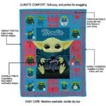 custom miami marlins baby yoda blue blanket new arrival