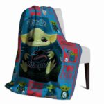 custom miami marlins baby yoda blue blanket top rated