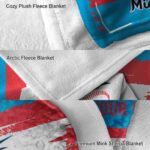 custom miami marlins paint strokes blue white blanket best selling