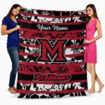 custom miami redhawks floral stripes red white blanket best selling