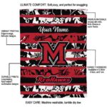 custom miami redhawks floral stripes red white blanket best selling