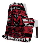 custom miami redhawks floral stripes red white blanket best selling