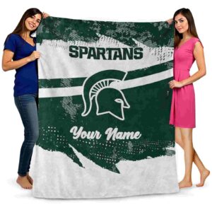 custom michigan state spartans grunge streaks green blanket fashion forward