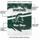 custom michigan state spartans grunge streaks green blanket best selling