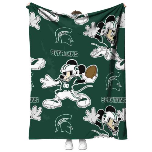 custom michigan state spartans mickey green blanket best selling