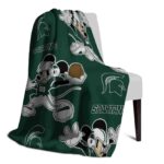custom michigan state spartans mickey green blanket best selling