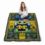custom michigan wolverines baby yoda blue blanket best selling