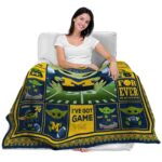custom michigan wolverines baby yoda blue blanket best selling
