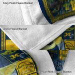 custom michigan wolverines baby yoda blue blanket best selling