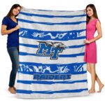 custom middle tennessee blue raiders floral stripes blue white blanket fashion forward
