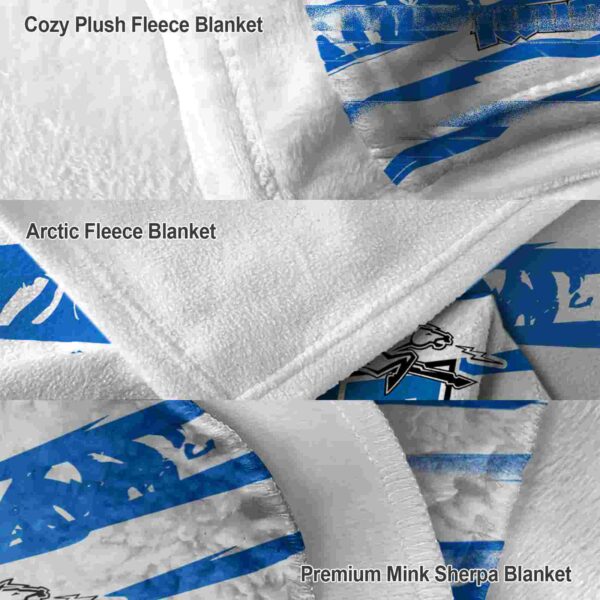 custom middle tennessee blue raiders floral stripes blue white blanket premium grade