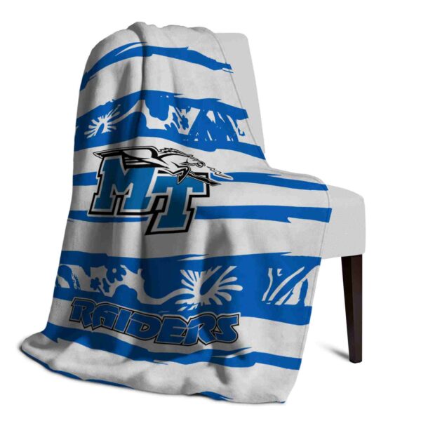 custom middle tennessee blue raiders floral stripes blue white blanket top rated