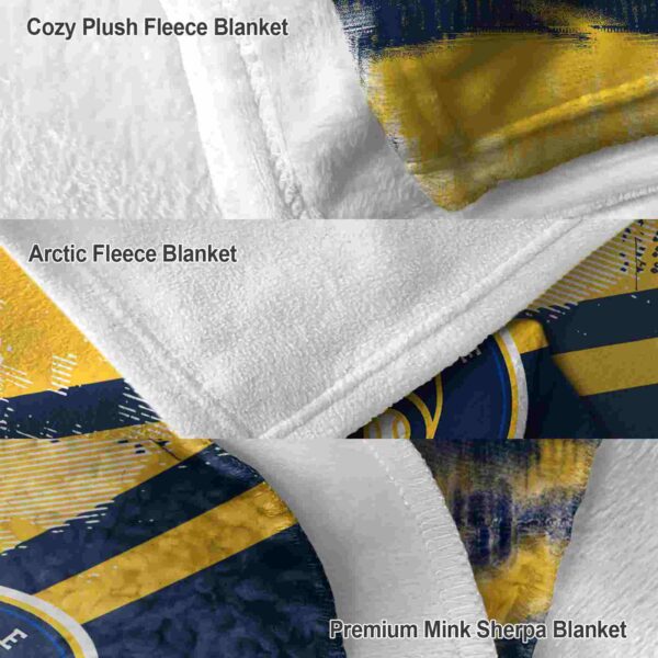 custom milwaukee brewers grunge streaks navy blue blanket premium grade