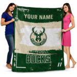 custom milwaukee bucks paint strokes green white blanket best selling