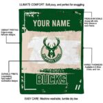 custom milwaukee bucks paint strokes green white blanket best selling