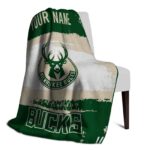 custom milwaukee bucks paint strokes green white blanket best selling