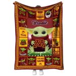 custom minnesota golden gophers baby yoda maroon blanket best selling