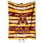 custom minnesota golden gophers floral stripes maroon white blanket best selling