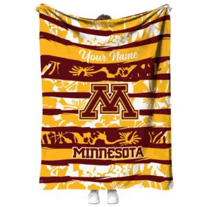 custom minnesota golden gophers floral stripes maroon white blanket best selling