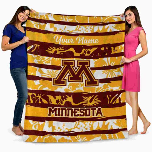 custom minnesota golden gophers floral stripes maroon white blanket fashion forward