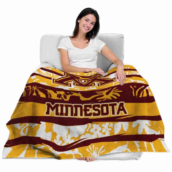 custom minnesota golden gophers floral stripes maroon white blanket latest model