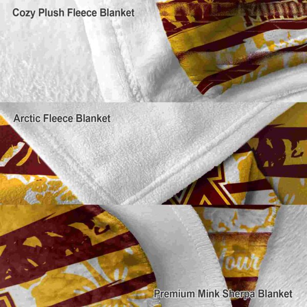 custom minnesota golden gophers floral stripes maroon white blanket premium grade