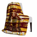 custom minnesota golden gophers floral stripes maroon white blanket top rated
