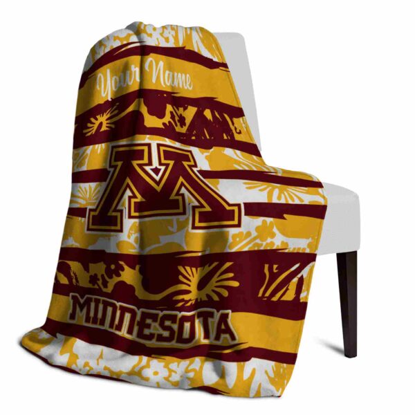 custom minnesota golden gophers floral stripes maroon white blanket top rated