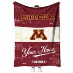 custom minnesota golden gophers grunge texture maroon white blanket best selling