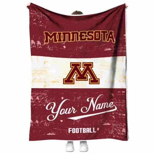 custom minnesota golden gophers grunge texture maroon white blanket best selling