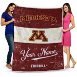 custom minnesota golden gophers grunge texture maroon white blanket best selling