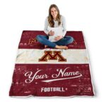 custom minnesota golden gophers grunge texture maroon white blanket best selling