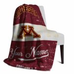 custom minnesota golden gophers grunge texture maroon white blanket best selling